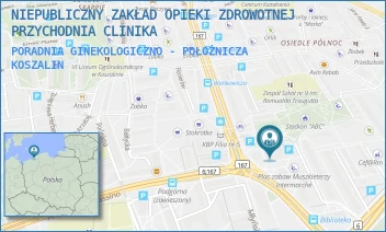 PORADNIA GINEKOLOGICZNO - POŁOŻNICZA - NIEPUBLICZNY ZAKŁAD OPIEKI ZDROWOTNEJ PRZYCHODNIA CLINIKA - OKULICKIEGO 24A,  KOSZALIN